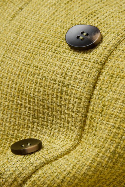 Cotton Mix Bouclé Button Dress