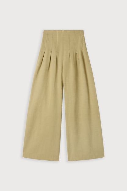 Cotton Mix Cinched Trousers