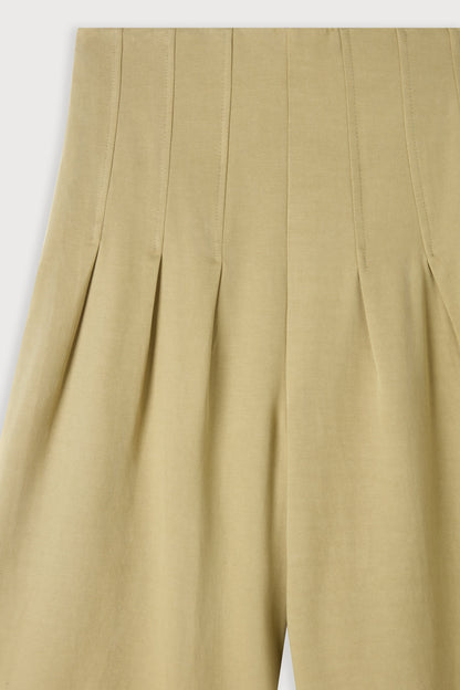 Cotton Mix Cinched Trousers