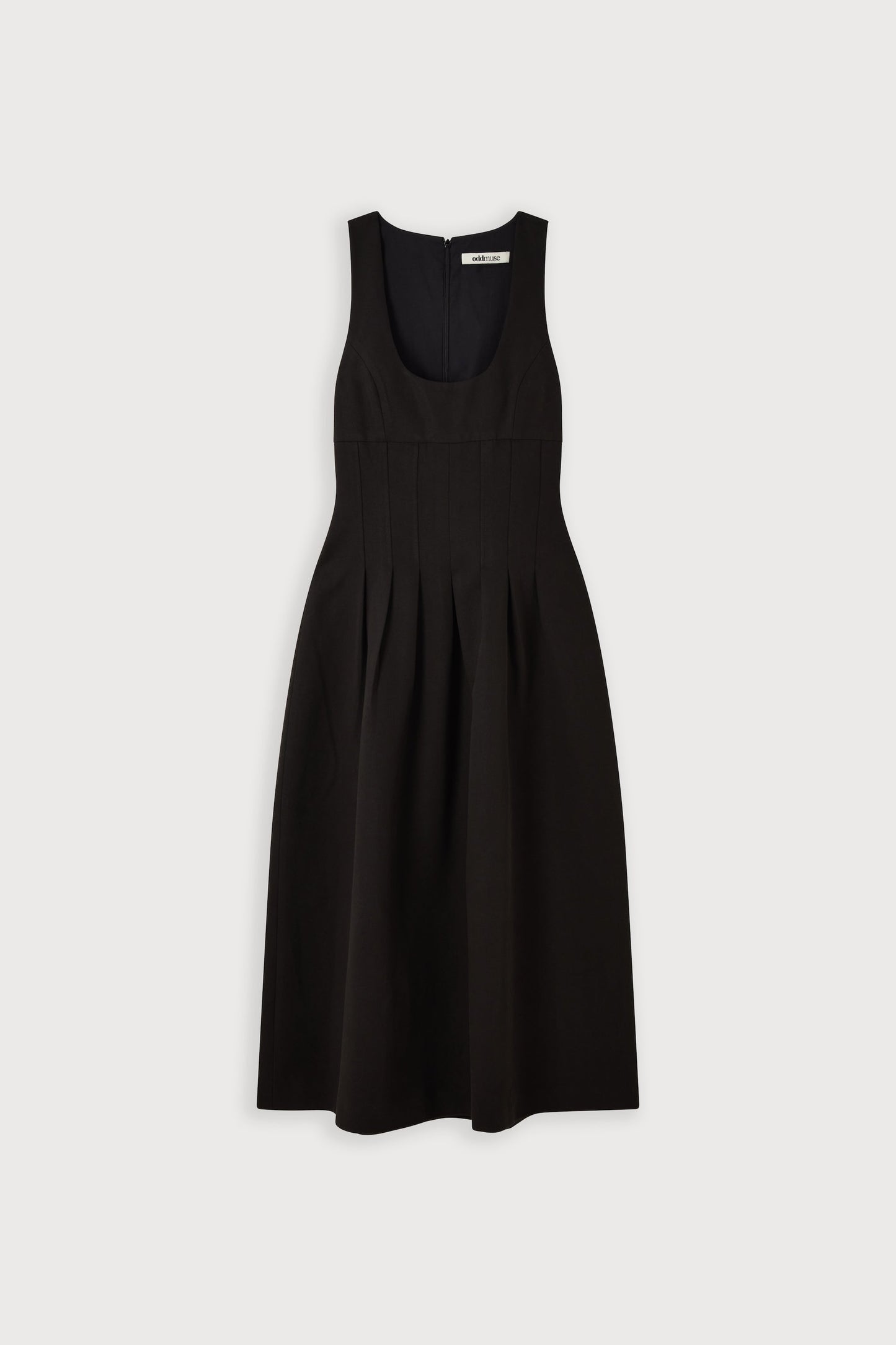 Cotton Mix Cinched Midi Dress