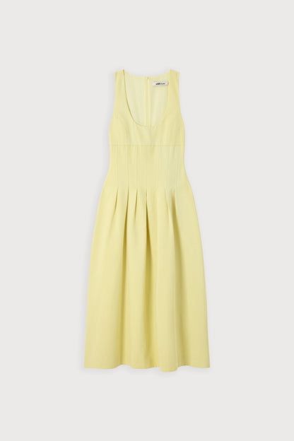 Cotton Mix Cinched Midi Dress