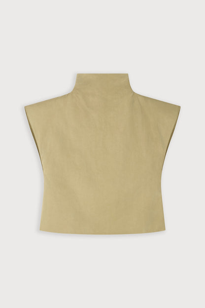 Cotton Mix High Neck Top