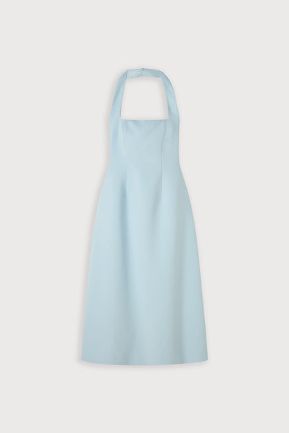 Cotton Mix Halter Midi Dress
