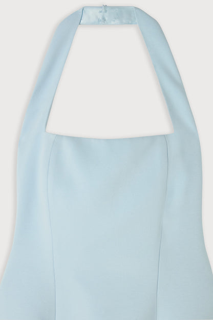Cotton Mix Halter Midi Dress