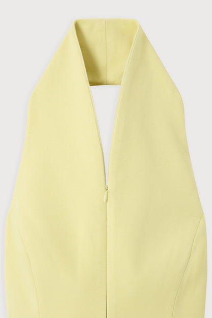 Cotton Mix Zip Collar Mini Dress