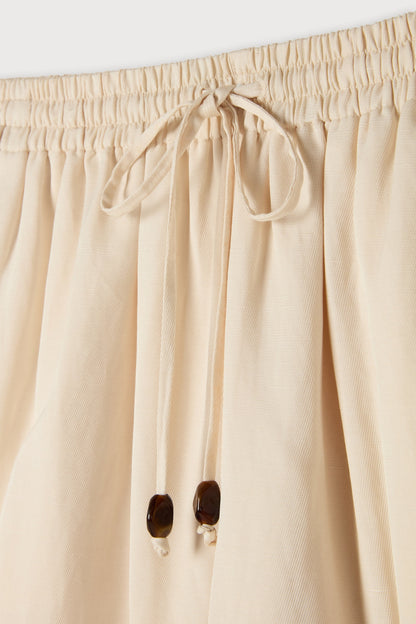 Linen Mix Tie Waist Trousers