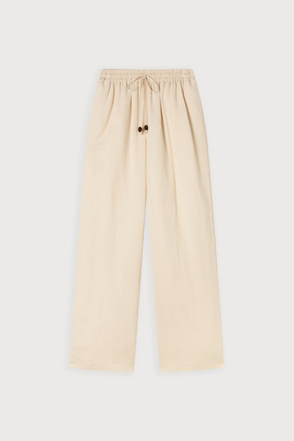 Linen Mix Tie Waist Trousers