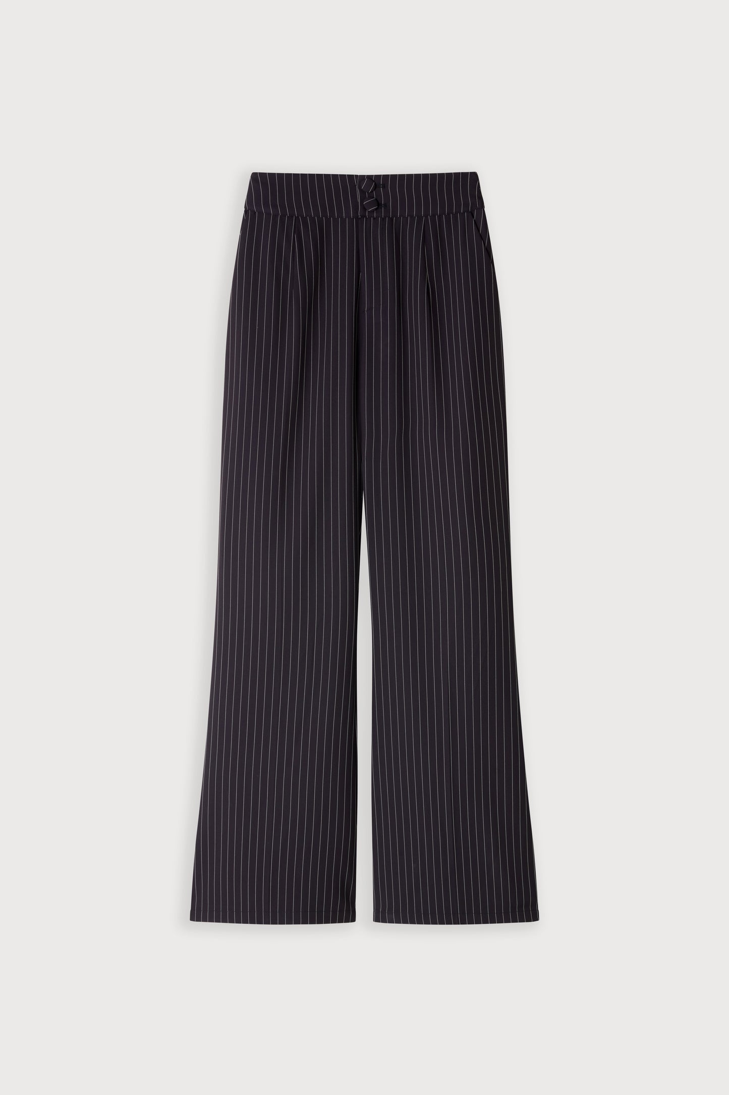 Pinstripe Slim Flare Trousers