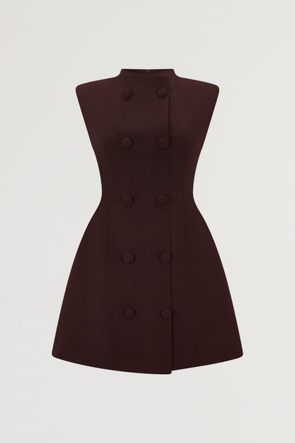 Sleeveless Button Mini Dress