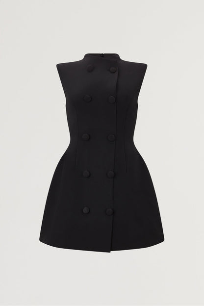 Sleeveless Button Mini Dress