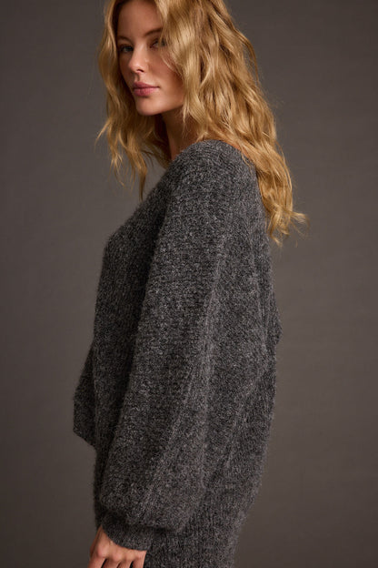 Glacier Charcoal V Neck Sweater