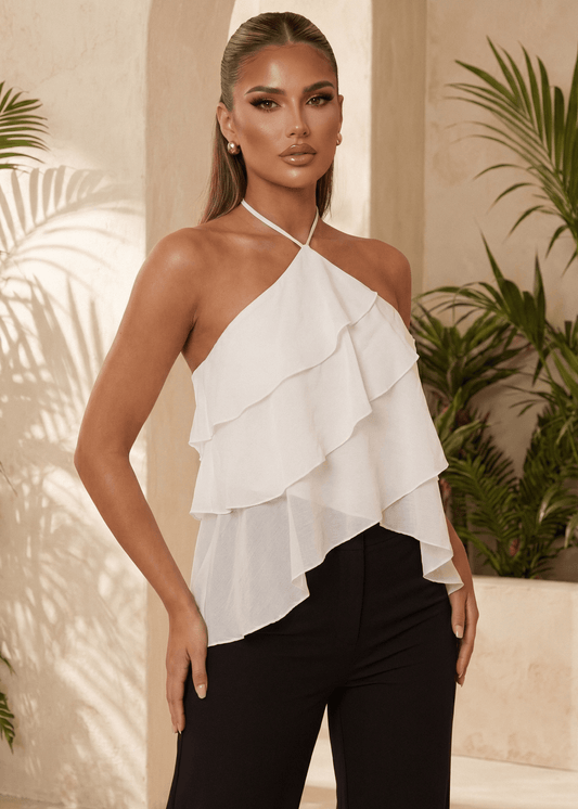 Here For Love Floaty Top - Beige