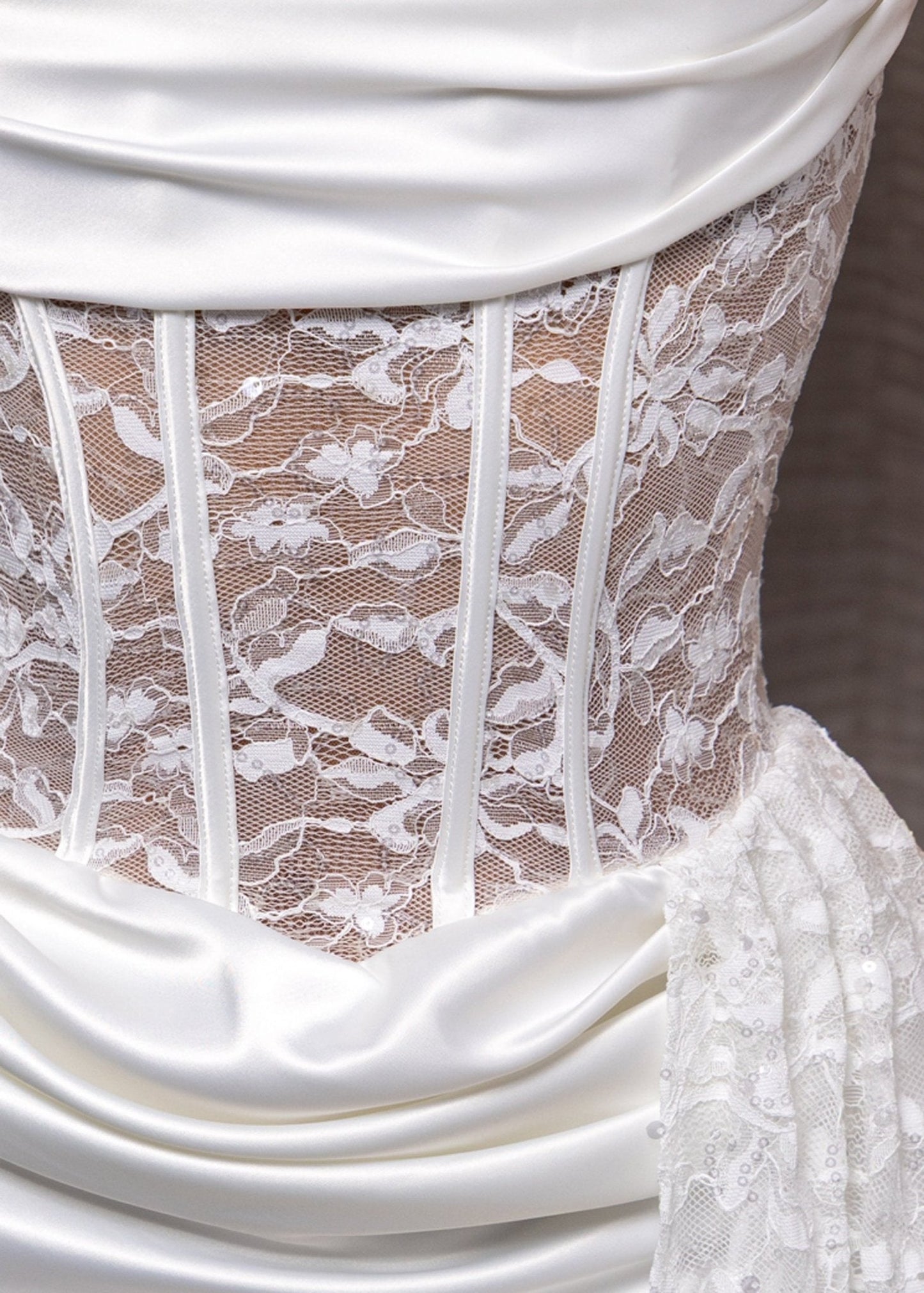 Hidden Grace Drape Mini Dress - White