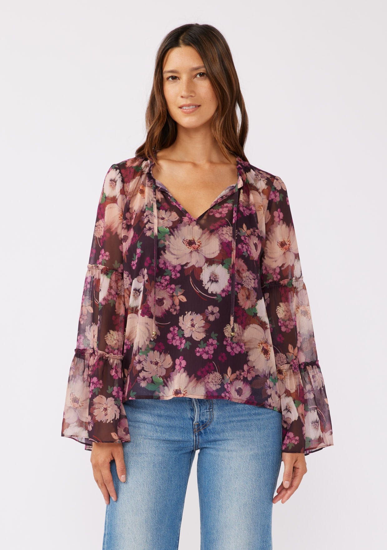 Lenni Floral Bell Sleeve Blouse