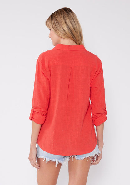 Breezy Basics Button Front Top