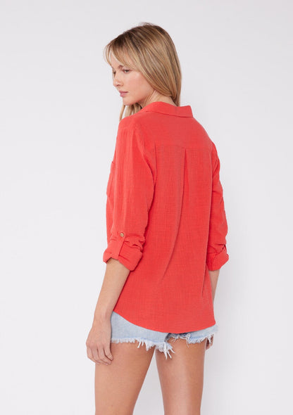 Breezy Basics Button Front Top