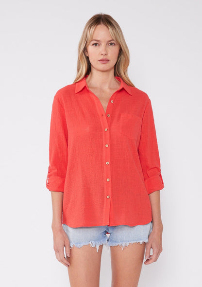 Breezy Basics Button Front Top