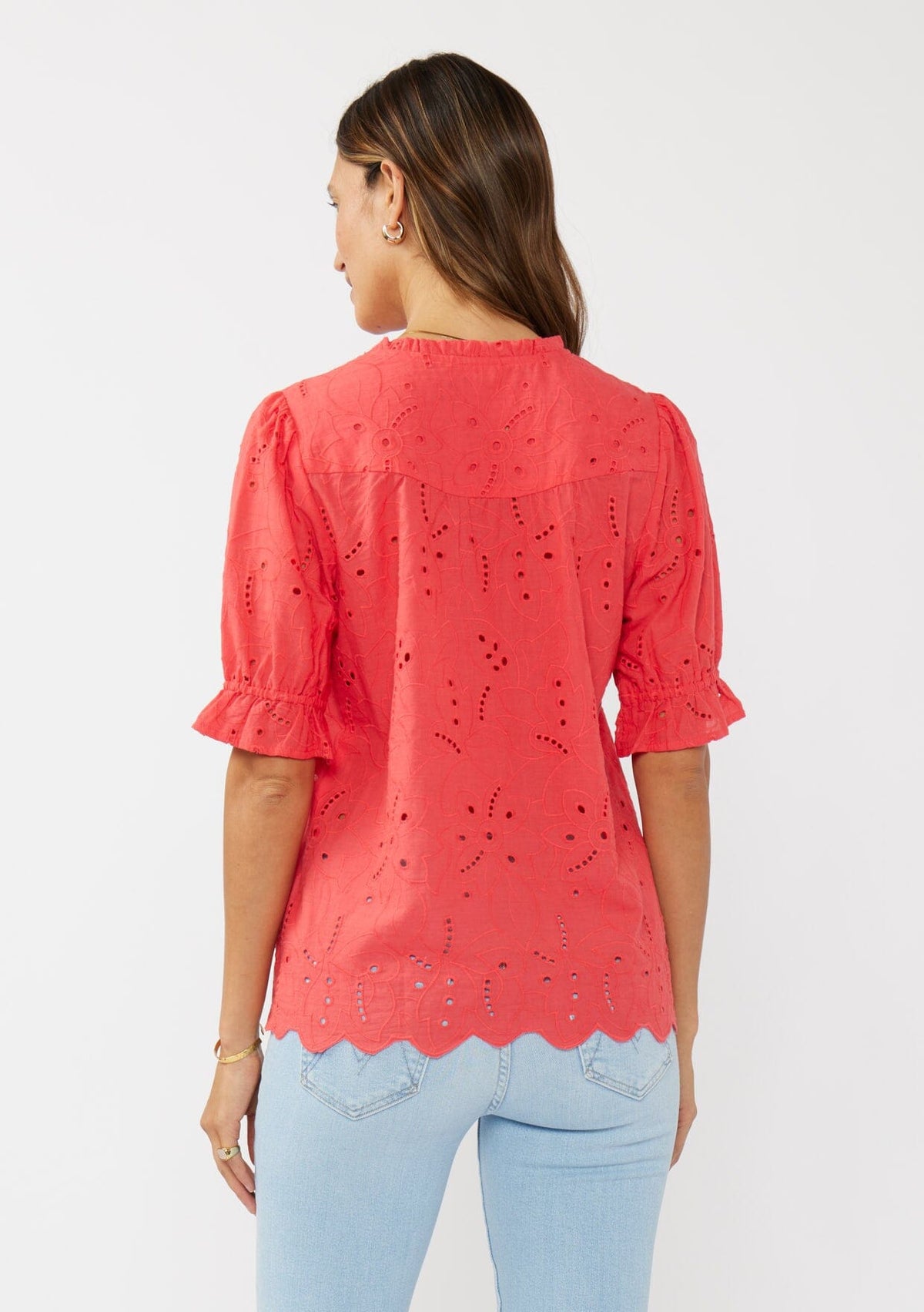 Sweetpea Eyelet Button Up Blouse