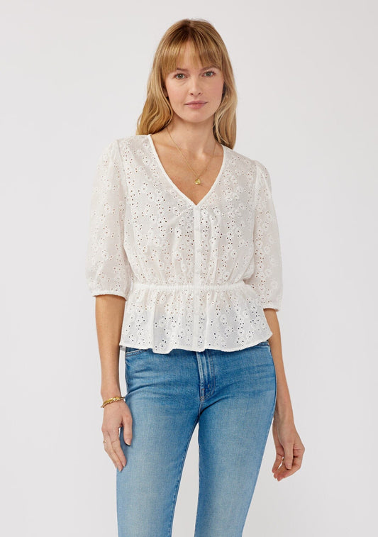 Penny Embroidered Peplum Top