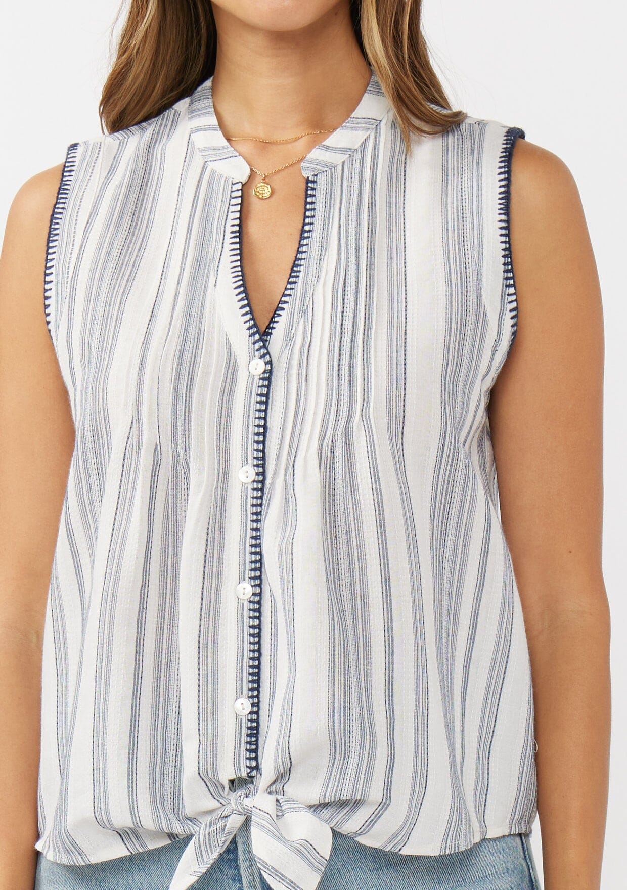 Faye Tie Front Tank Top