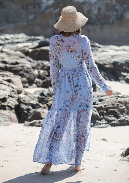 Meadow Sage Floral Maxi Dress