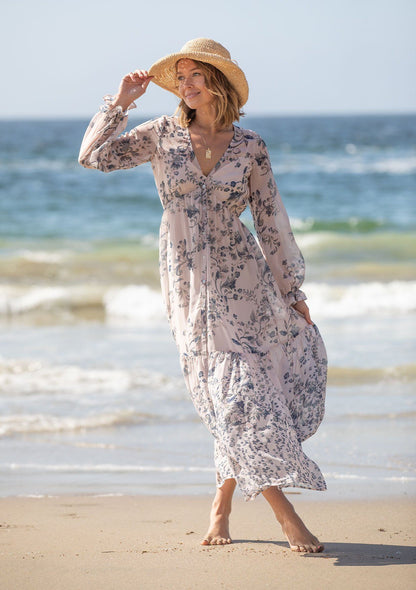 Meadow Sage Floral Maxi Dress