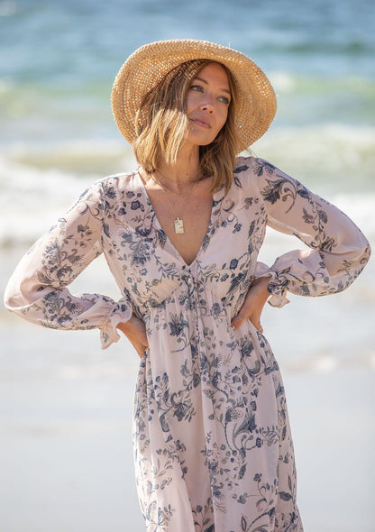 Meadow Sage Floral Maxi Dress