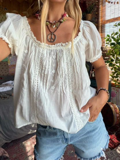 Sweet Nothings Embroidered Cotton Top - White