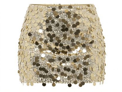 Nostalgic Nights Sequin Mini Skirt - Gold