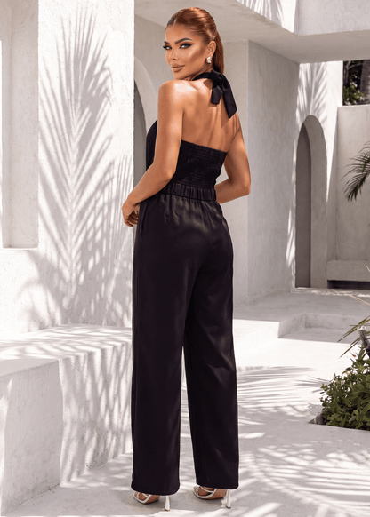 Idle Heart Halterneck Jumpsuit - Black