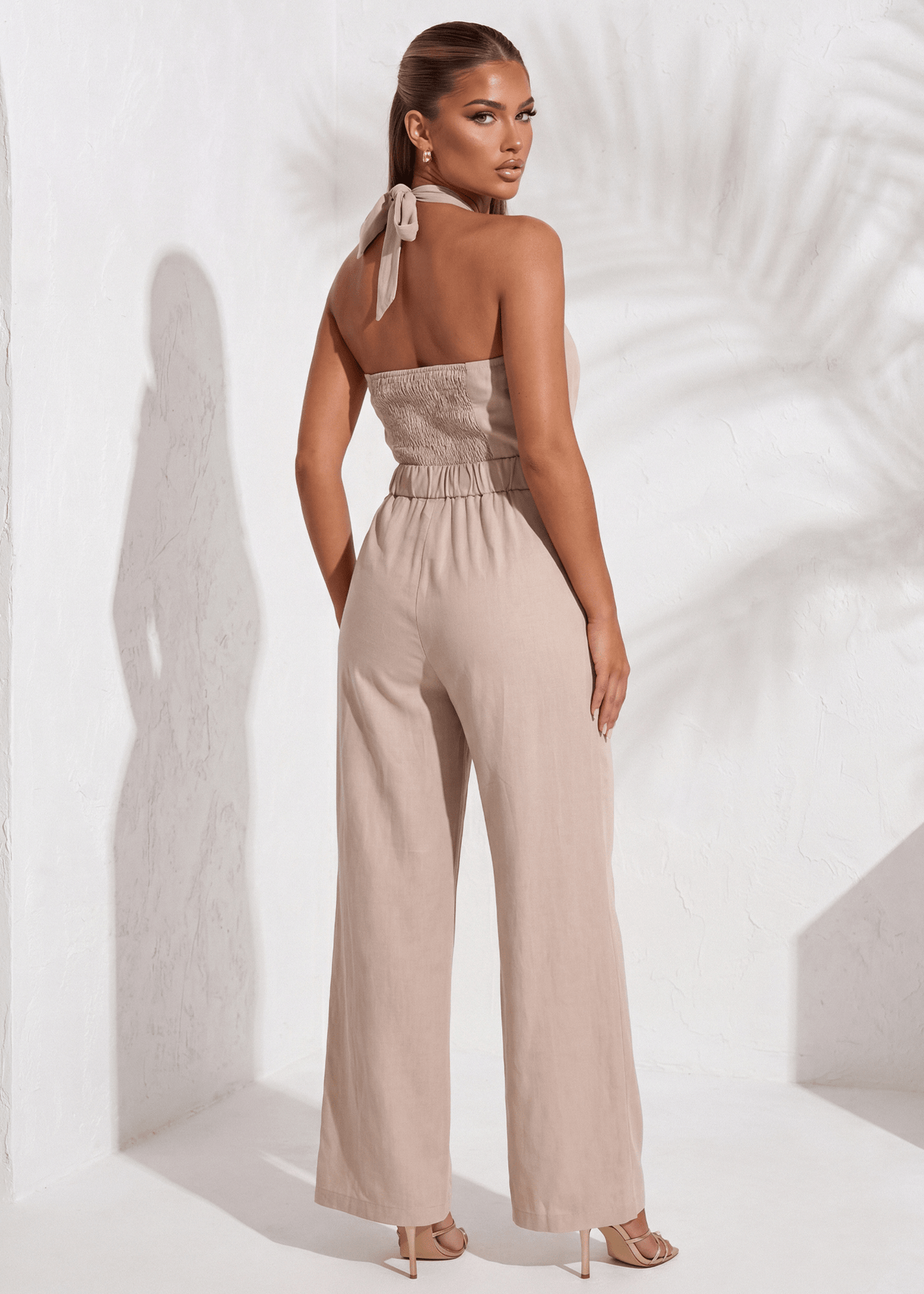 Idle Heart Halterneck Jumpsuit - Beige