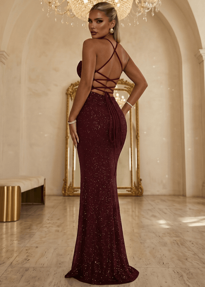 In The Spotlight Maxi Dress - Burgundy