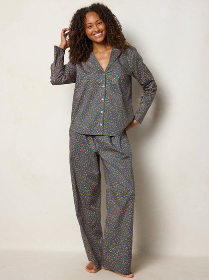 Mix & Match Cotton Pajama Pants - Mari Ditsy Navy