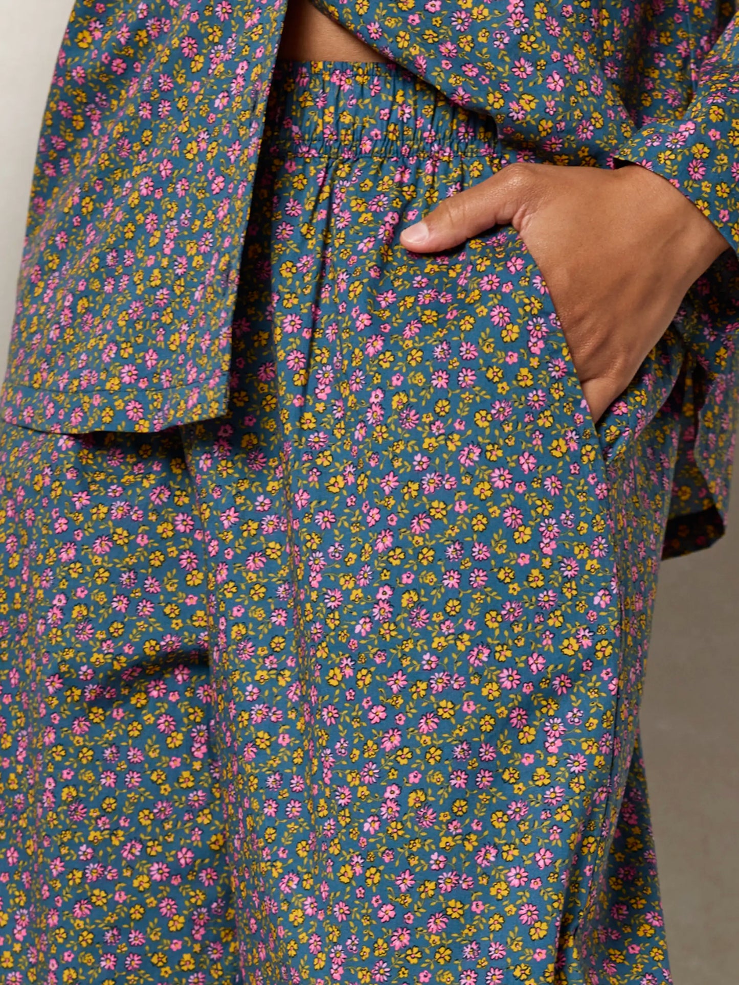 Mix & Match Cotton Pajama Pants - Mari Ditsy Navy