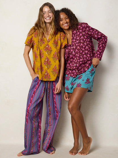Mix & Match Cotton Pajama Pants - Mari Ditsy Navy