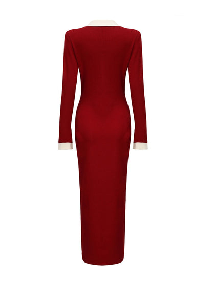 Felicity Long Knit Cardigan (Red) (Final Sale)