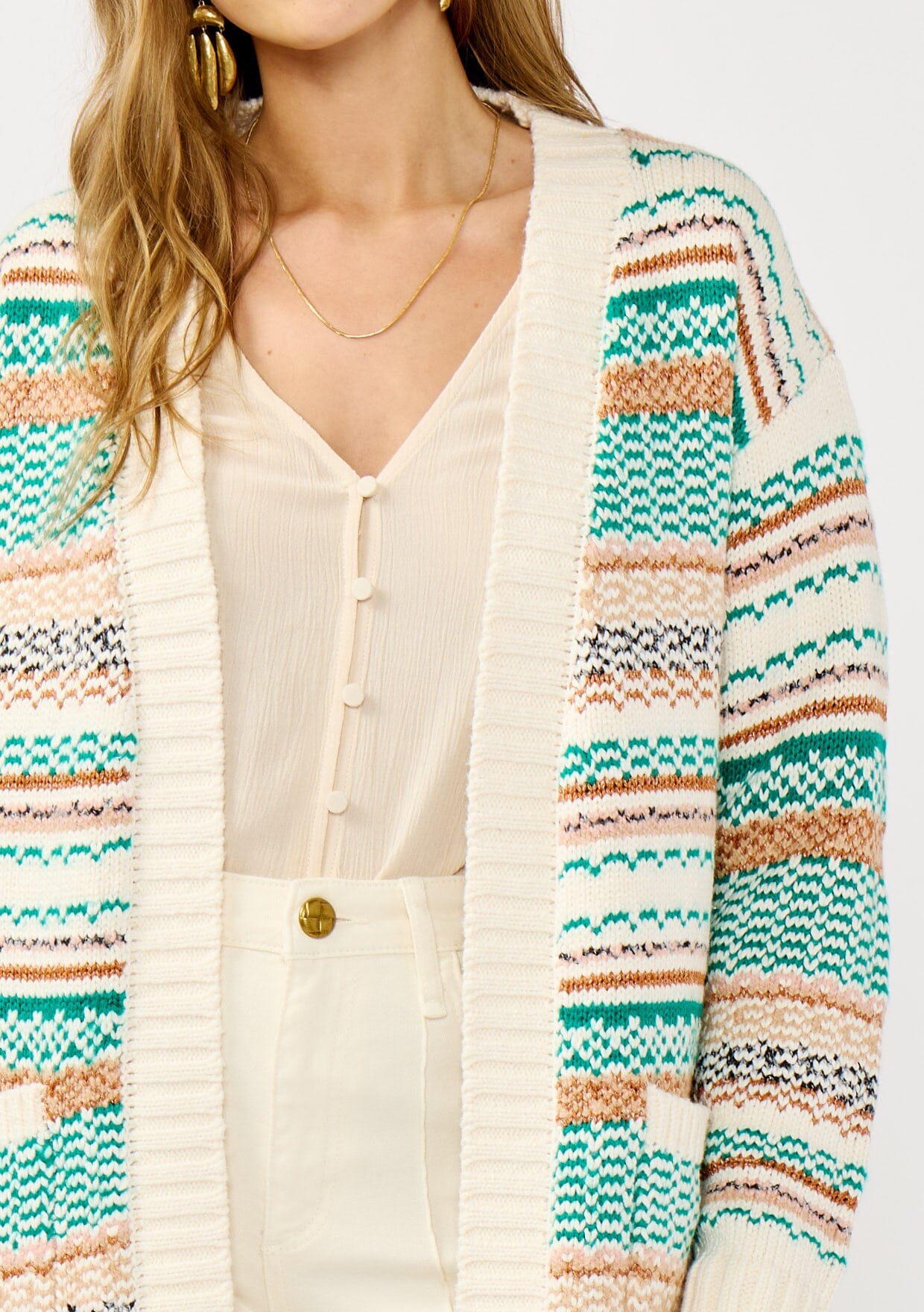 Erin Striped Knit Cardigan