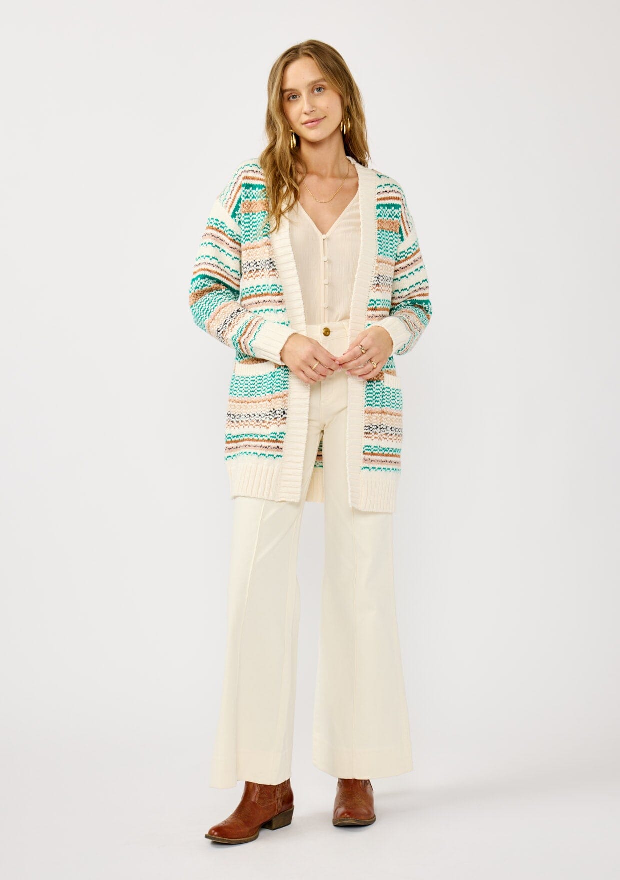 Erin Striped Knit Cardigan