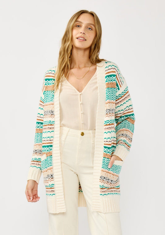 Erin Striped Knit Cardigan