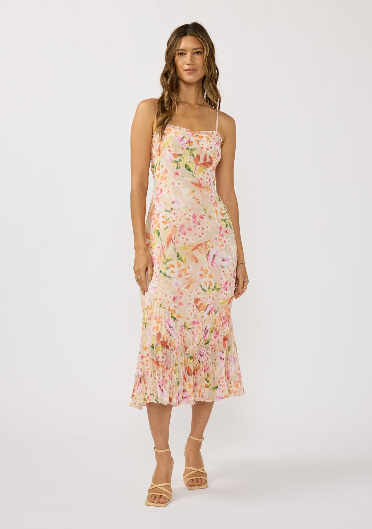 Songbird Pleated Midi Dress