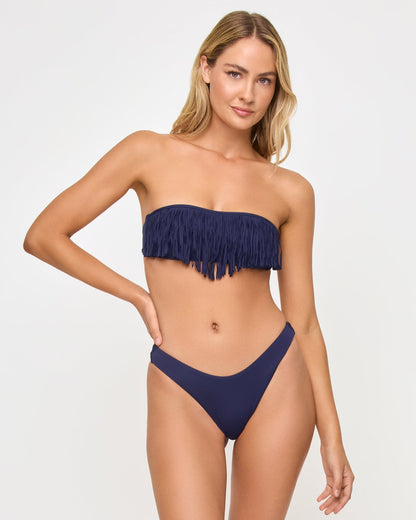 Rocky Bikini Bottom - Sensual Solid Midnight Blue
