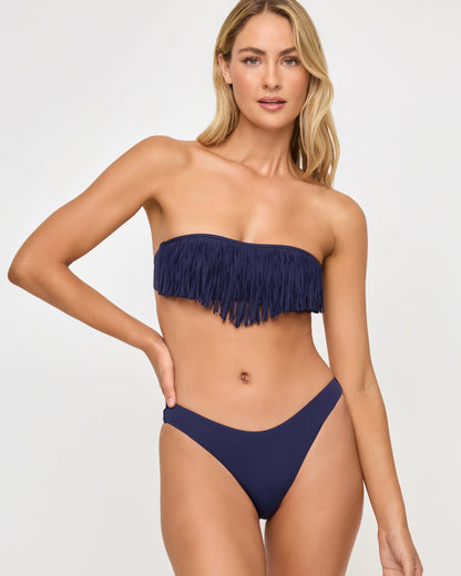 Rocky Bikini Bottom - Sensual Solid Midnight Blue