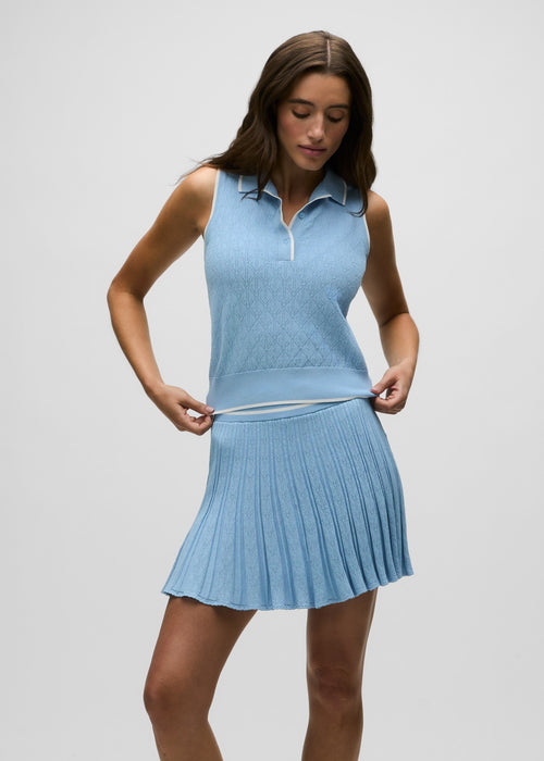 Pointelle Sleeveless Polo