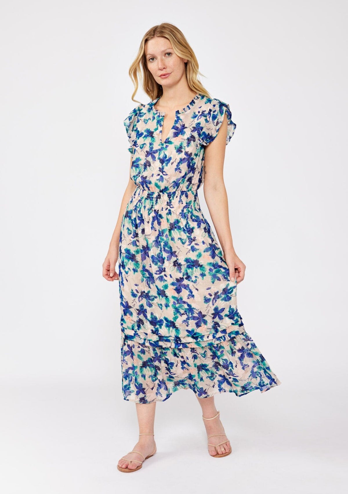 Serene Floral Midi Dress