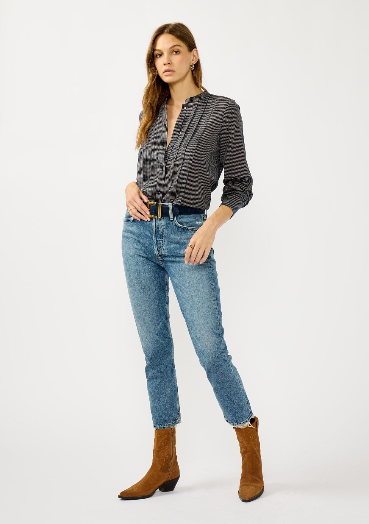 Alma Checkered Blouse