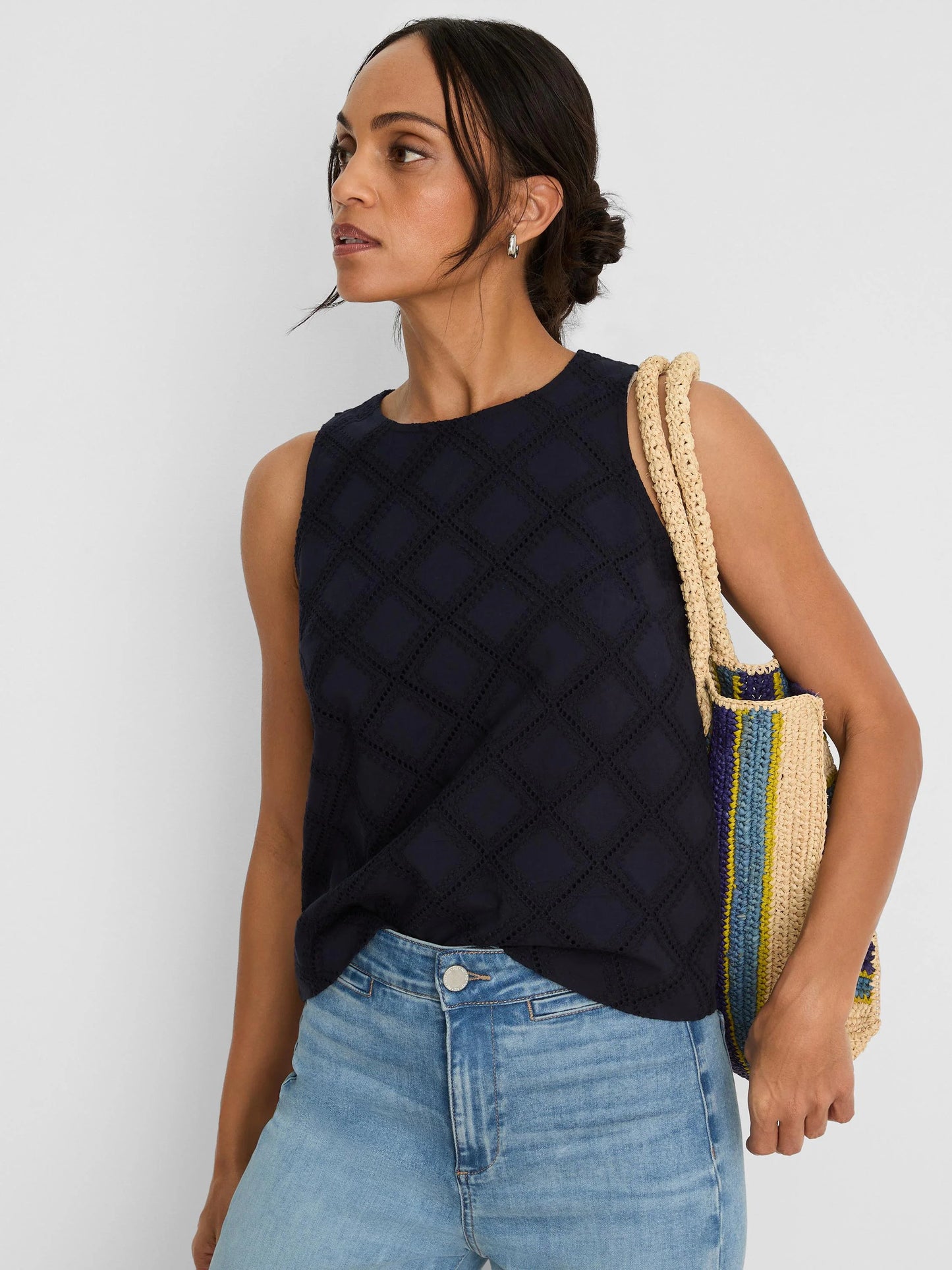 Diamond Eyelet Top