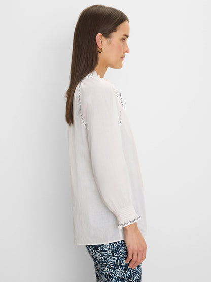 Zig Zag Stitch Cotton Crinkle Shirt