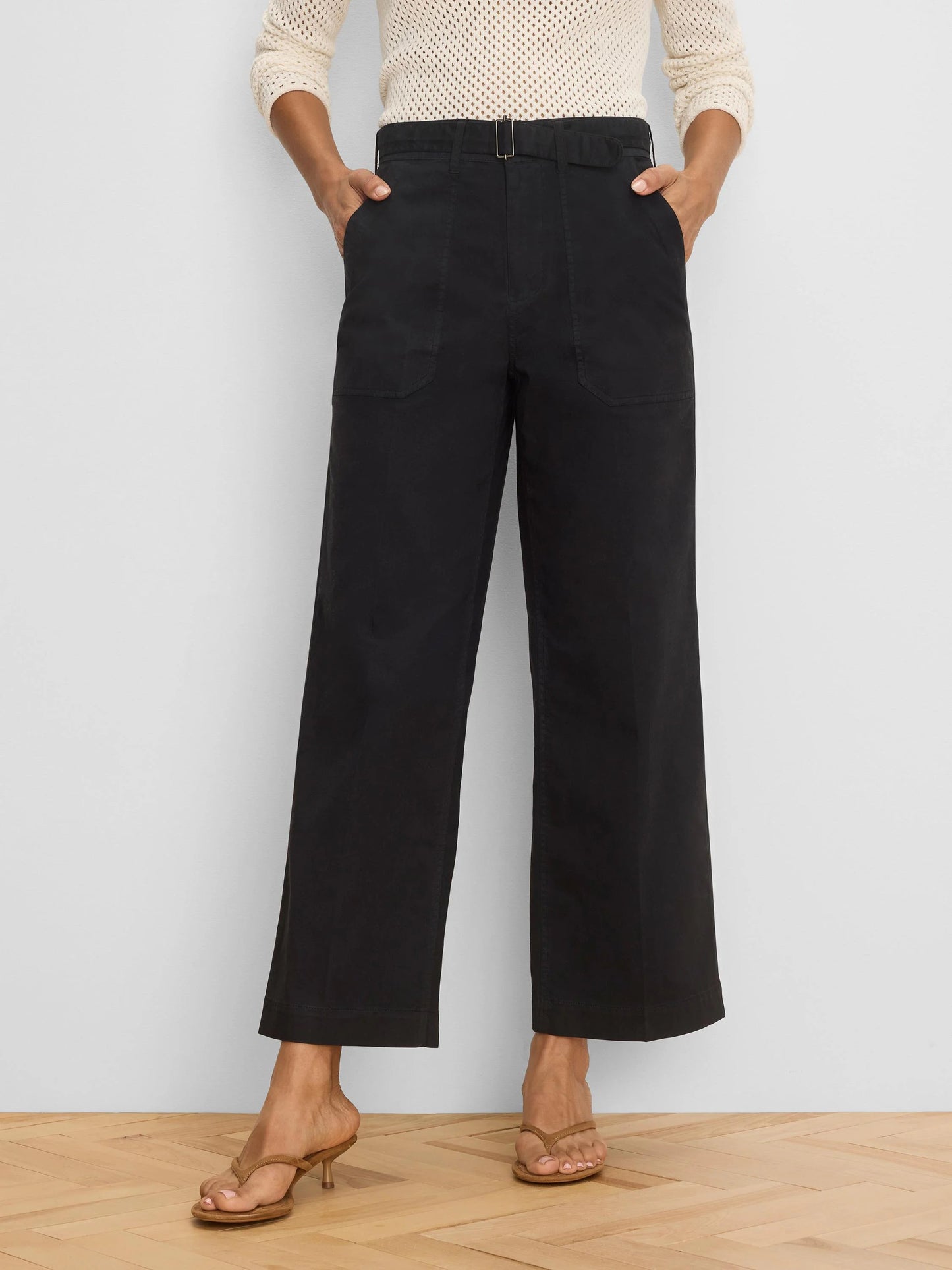 Highland Wide Leg Soft Stretch Belted Ankle Pant