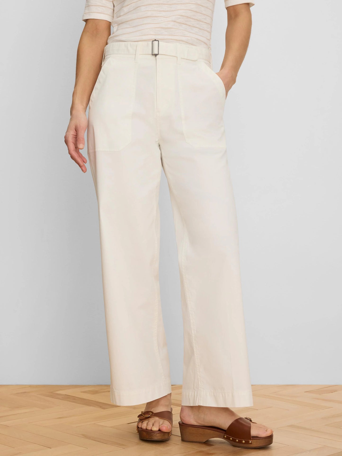 Highland Wide Leg Soft Stretch Belted Ankle Pant