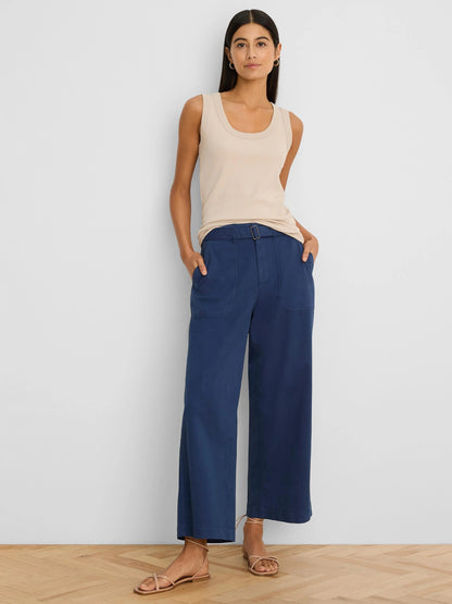 Highland Wide Leg Soft Stretch Belted Ankle Pant